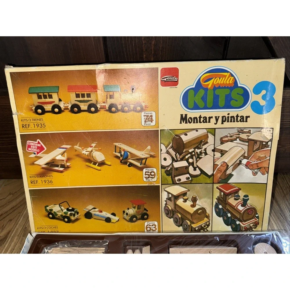 Vintage wood building kits goula 3 Planes Helicopter